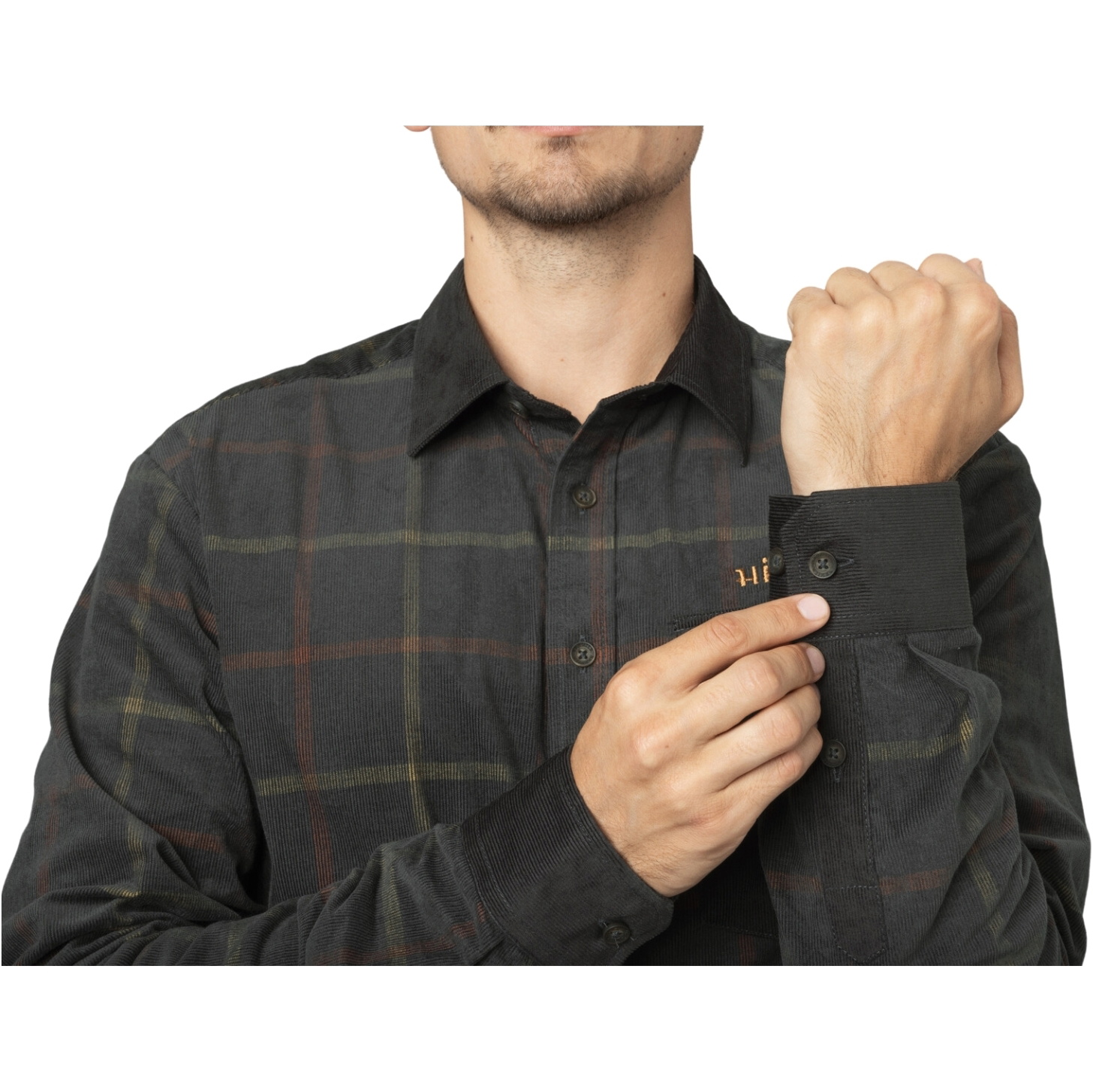 Harkila Mens Kaldfjord Corduroy Check Shirt 10248 - Phantom
